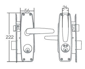 CERRADURA DE INCRUSTAR YALE L370 4003 PAVONADA/CAOBA