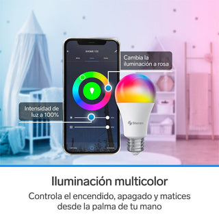 BOMBILLO LED Wi-Fi RGB+W MULTICOLOR DE 10W STEREN