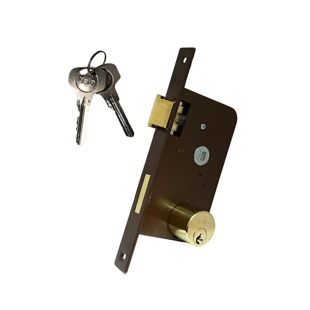 CERRADURA DE INCRUSTAR YALE L370 4003 PAVONADA/CAOBA